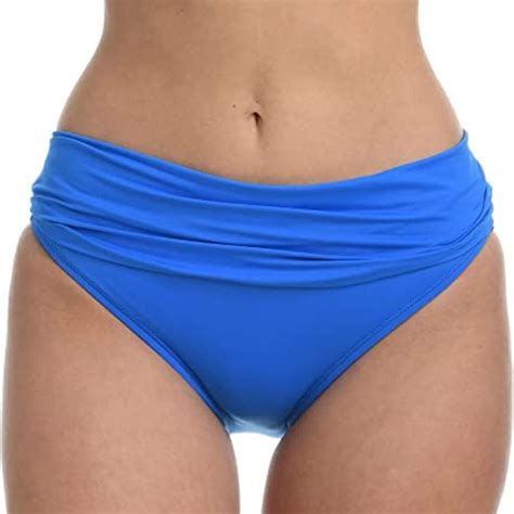 La Blanca Shirred Banded Hipster Bikini Bottoms Capri Blue Size 4 14