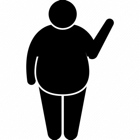 Fat Obese Obesity Stick Figure Talking Showing Presentation Icon