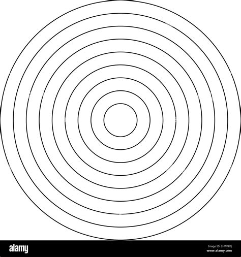 Concentric Radial Radiating Circles Rings Stock Vector