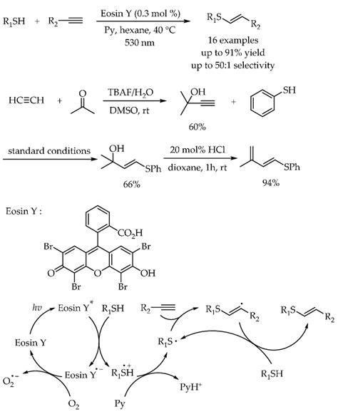 Scheme 11 Visible Light Photocatalyzed Thiol Yne Reaction By Eosin Y