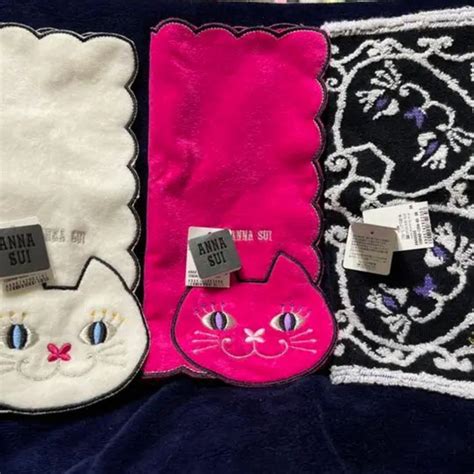 Anna Sui アナスイ 新品 ネコ ねこ 猫 タオルハンカチ 3枚 メルカリ