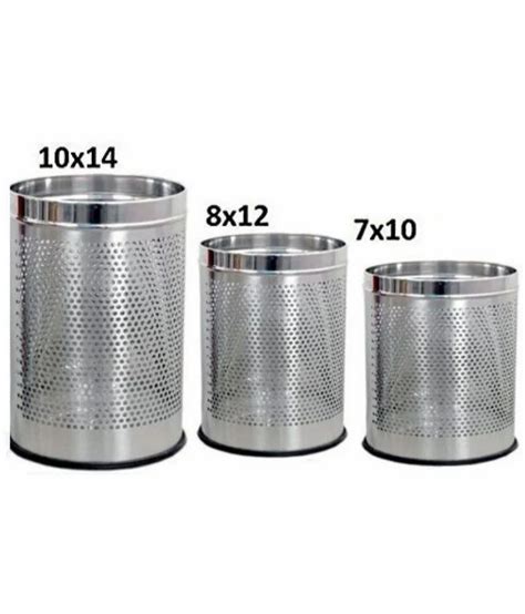 Open Top Stainless Steel Perforated Bin For Office Capacity L At