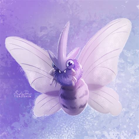 209907 Safe Artist Tsaoshin Fictional Species Venomoth Feral Nintendo Pokémon