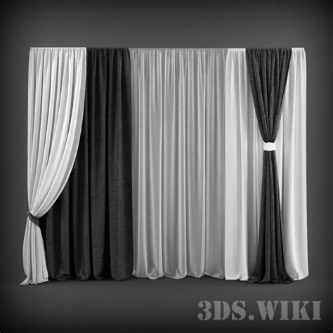 Шторы и тюли в разных вариантах - Скачать 3D-модель (1765 ...