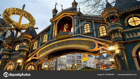 Cologne Germany December Entrance Portal Christmas Market Heinzels