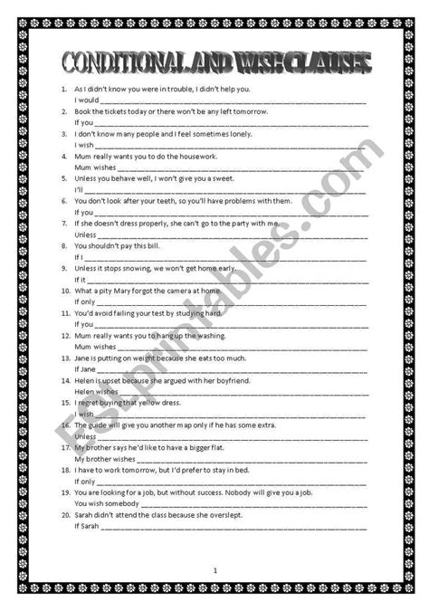 Conditional And Wish Clauses Key Included Esl Worksheet By