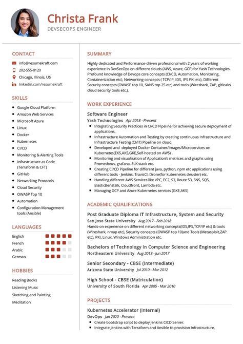 Devsecops Engineer Resume Sample In Resumekraft