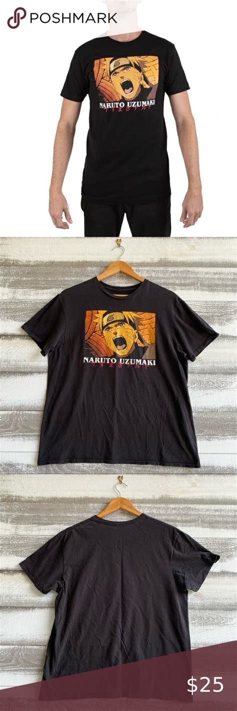 Naruto Uzumaki Shippuden Collection Black Short Sleeve Graphic T Shirt