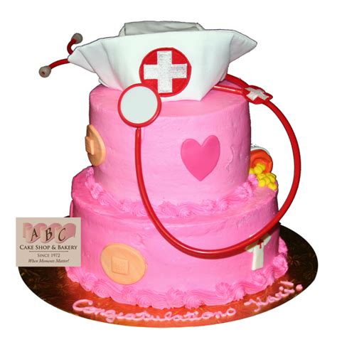 2064 2 Tier Pink Nurse Cake Abc Cake Shop And Bakery