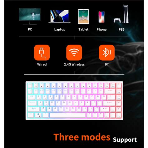 Royal Kludge Rk Tri Mode Hot Swappable Rgb Backlit Bluetooth G Mechanical Keyboard Rk