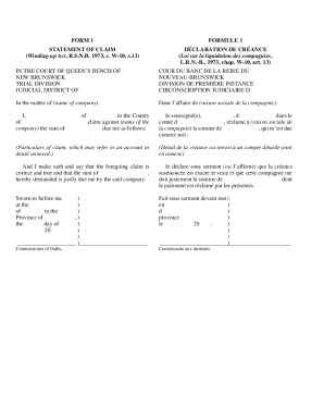 Remplissable En Ligne 48 102 Loi Sur La Liquidation Des Compagnies W 10