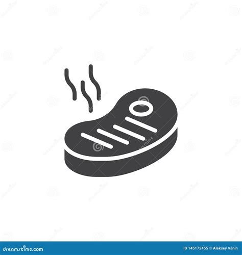 Icono Asado a La Parrilla Del Vector Del Filete De La Carne Ilustración