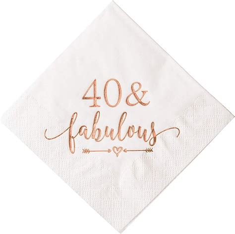 Amazon Crisky 40 And Fabulous Cocktail Napkins Rose Gold For Women