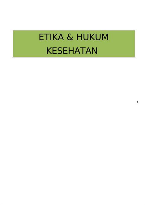 PDF Etika Hukum Kesehatan 1 DOKUMEN TIPS