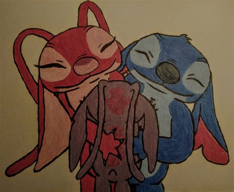 Stitch And Angel Drawings