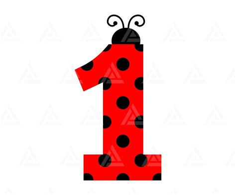 Ladybug Number One Svg First Birthday Svg 1st Bday Svg Ladybug