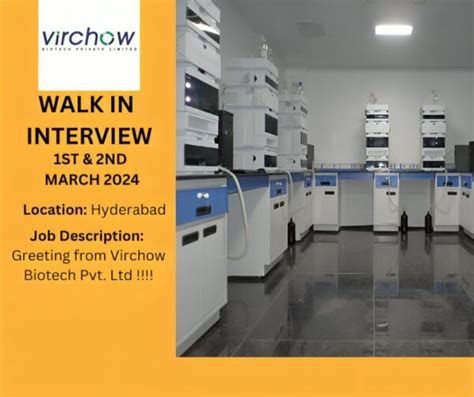 Virchow Biotech Pvt Ltd Walk In On St Nd March Bsc Msc All