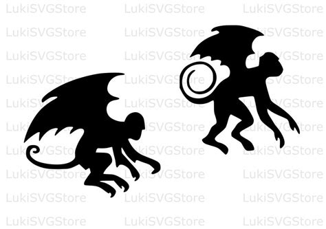 Flying Monkey Svg Eps Dxf Cnc Laser Svg Cricut Silhouette Etsy