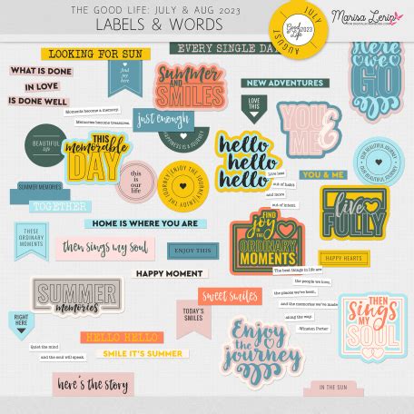 The Good Life July August 2023 Labels Kit By Marisa Lerin Graphics