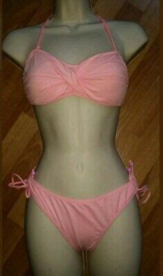 Gorgous Pink Ocean Club Halterneck Bikini Top Bottom Set Size Ebay