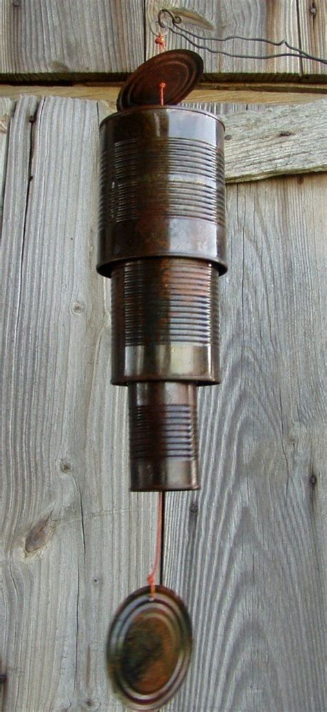 Rusted Tin Can Wind Chime By Gfout On Etsy Diy Wind Chimes