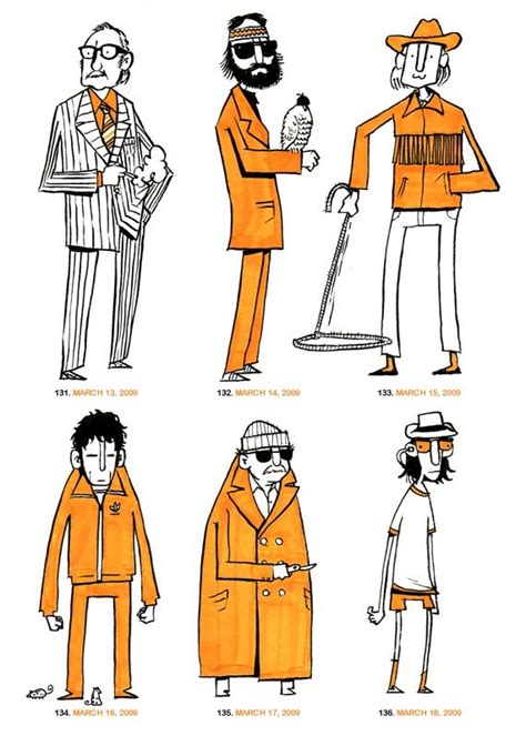 Characters from “The Royal Tenenbaums” drawn by... | Agent M Loves Tacos