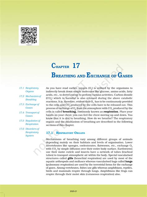 Breathing And Exchange Of Gases Ncert Book Of Class Biology