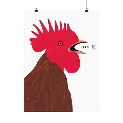 David Shrigley Cockerel Fuck Poster Prints Home Wall Deco Watercolor