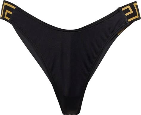 Versace Greca Border Bikini Bottoms Black • Price