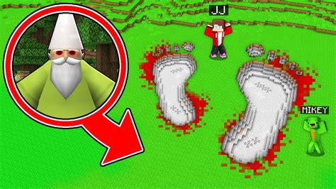 Jj And Mikey Found Scary Green Wizard Gnome Footprints In Minecraft