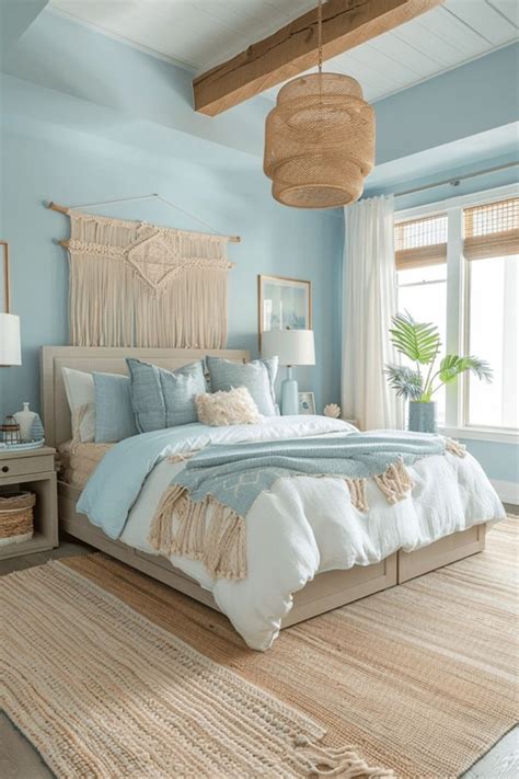 Chic Light Blue Boho Bedroom Ideas In Room Inspiration