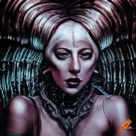 Artistic Depiction Of Lady Gaga In The Style Of H R Giger On Craiyon