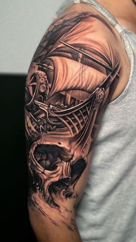 Viking Ship Tattoo Designs