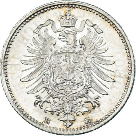 Münze GERMANY EMPIRE Wilhelm I 20 Pfennig 1876 Dresde UNZ