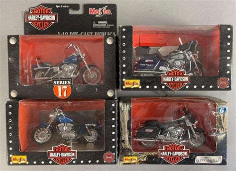 Group of 4 Maisto Diecast Harley Davidson Motorcycles - Matthew Bullock ...