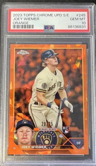 Topps Chrome Update Sapphire Joey Wiemer Rookie Orange Psa