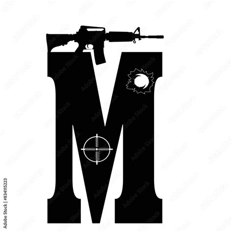 Gun Alphabet Font Letters Svg Second Amendment Dad Rifle 2nd