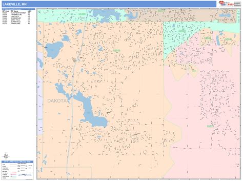 Lakeville Minnesota Wall Map Color Cast Style By Marketmaps