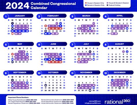 2024 Combined Congressional Calendar Rational 360