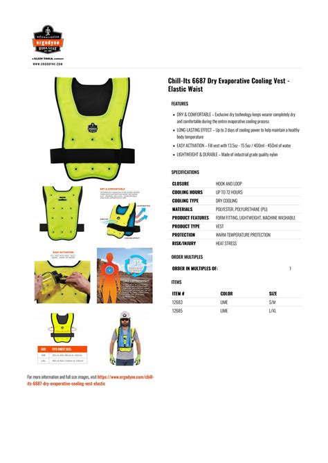 TechNiche Trading LLC Chill Its 6687 Dry Evaporative Cooling Vest