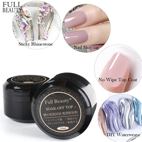 Ml Nail Art Rhinestone Gel Glue Super Sticky No Wipe Top Coat Gel