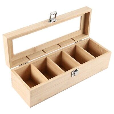 Bambus System Tee Beutel Schmuck Organizer Aufbewahrungs Box 5 Faecher