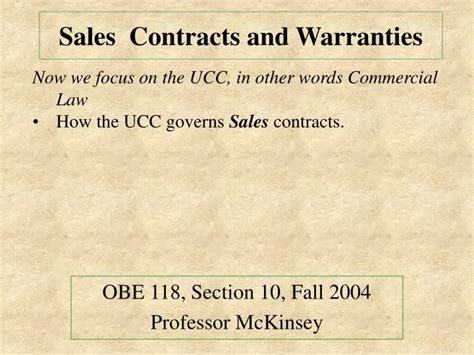 Ppt Sales Contracts And Warranties Powerpoint Presentation Free