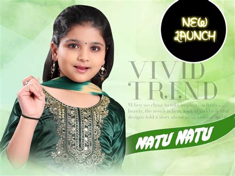 Kids Natu Natu Moss Silk With Neck Embroidery And Nazmeen Double Colour