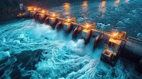 Premium Photo A Hydroelectric Power Plant On A Raging River Solid