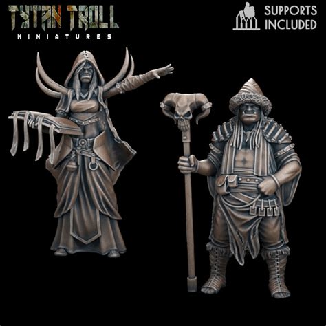 3D Printable DnD Heroes Orc Mages Pre Supported By TytanTroll Miniatures