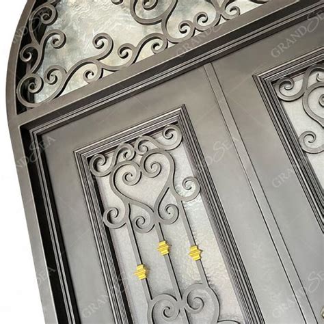 Best Outdoor Double Prehung Eyebrow Arched Top Wrought Iron Doors Chinaoutdoor Double Prehung