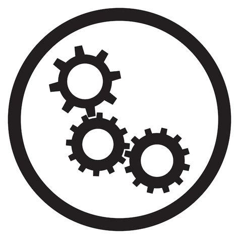 Premium Vector Cogwheel Gear Mechanism Icon Black White Gears Wheel