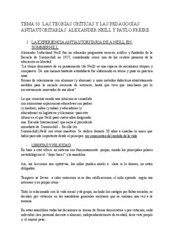 TEMA 10 HISTORIA Y CORRIENTES INTERNACIONALES DE LA EDUCACION Y LA