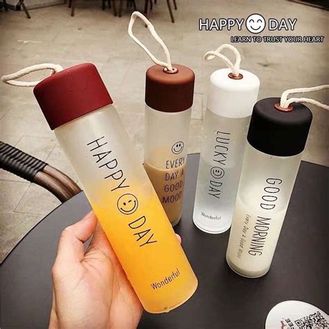 Movall Mood Bottle Water Drinking Glass Water Bottles 350ml Shopee